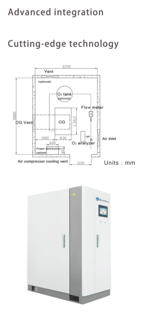Série médicale tout-en-un 3m3/h 1 du circuit de génération de l'oxygène de Medaes de balise G