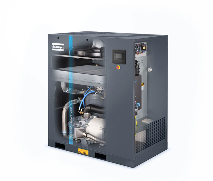 Le compresseur d'air de vis de Copco d'atlas de GA7 VSD 75KW huilent le type injecté - 2