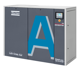 L'eau exempte d'huile du compresseur d'air de vis de Copco d'atlas 15kw AQ 15 VSD a injecté 1